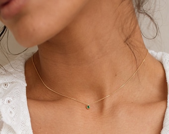 Mini Birthstone Necklace - Custom Gold Jewelry - Timeless Gift for Her | Grace Personalized