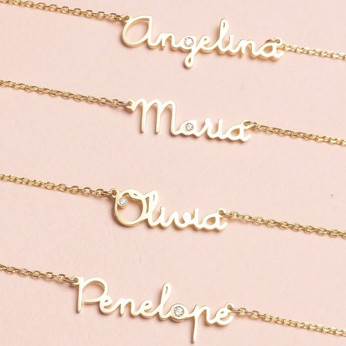 Custom Name Necklace With Birthstone Personalized Name - Etsy UK