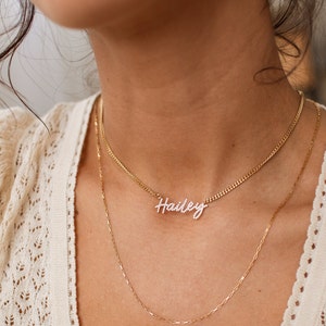 Colar com nome personalizado em pavé da GracePersonalized - Colar com nome em diamantes em corrente Curb - Presente personalizado para ela *B0015-E03*