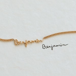 Colar com letra escrita à mão da GracePersonalized - Colar com nome escrito à mão - Presente personalizado sentimental *B0041-E01*