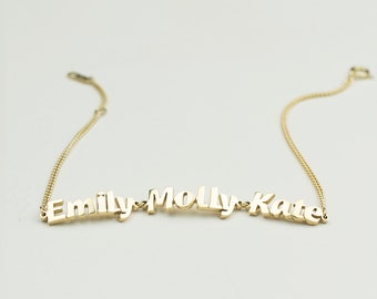 Triple Name Bracelet by GracePersonalized - Double Name Bracelet - Kids' Names Bracelet for Mom - Mother's Day Gift *ADA BRACELET*