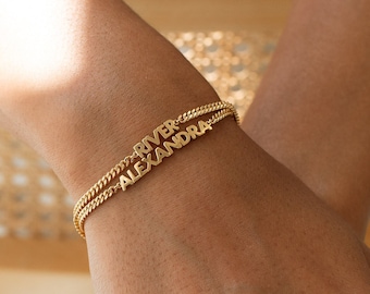 Pulsera de cadena con nombre personalizado de GracePersonalized - Joyería de nombre personalizada mínima - Regalo de cumpleaños para ella *NELLY BRACELET*