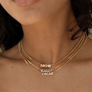 Custom Name Necklace with Curb Chain by GracePersonalized - Dainty Personalized Name Necklace - Personalized Jewelry Gift *B0033-E01*