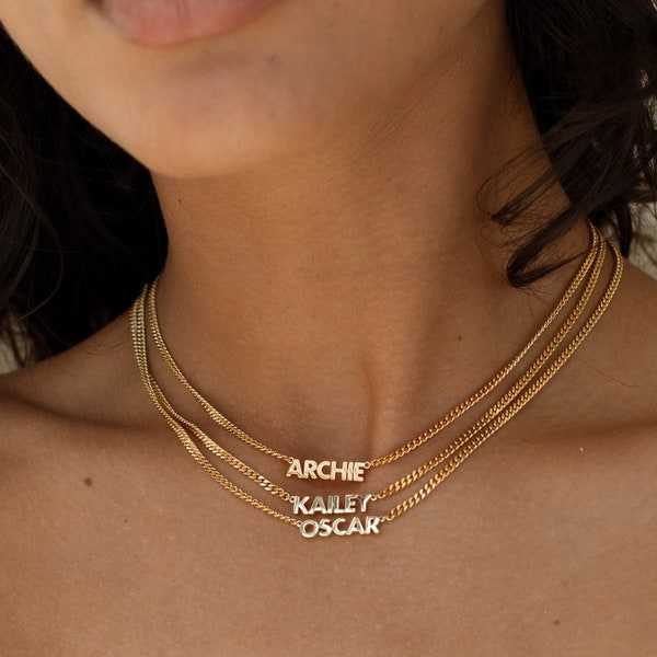 Modern Block Name Necklace - Custom Nameplate Jewelry - Unique Gift for Her | Grace Personalized