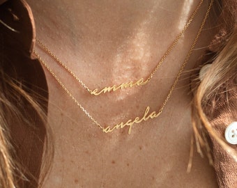 Gifts for Mom - Ivy Name Link Chain Necklace - Gold Vermeil - Multiple Name Necklace - Gift for Christmas - Personalized Paperclip Necklace 