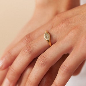 Engraved Oval Signet Ring by GracePersonalized - Custom Initial and Name Ring - Pinky Ring - Minimal Gold Rings - Gifts for Mom *A0022-E01*