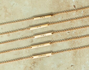 Add a Custom Engraved Mini Bar Tag to your necklace by GracePersonalized *TRACY TAG*