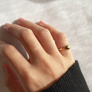 Dome Ring I by GracePersonalized - Gold Chunky Ring - Simple Stacking Rings - Bold Pinky Ring - Christmas Gift | Ready-To-Ship *A0010-E01*