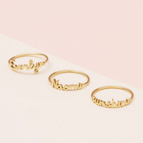 Personalized Name Ring by GracePersonalized - Dainty Custom Letter Ring - Minimal Name Ring- Stacking Name Ring - Gifts for Her *SABA RING*