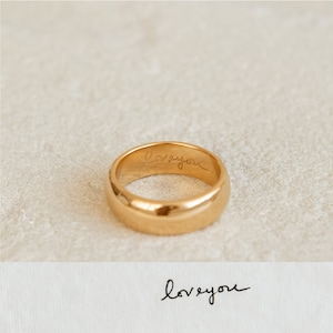 Bague personnalisée avec écriture manuscrite par GracePersonalized - Bague personnalisée avec signature réelle - Bague en or gravée * A0018-E02 *