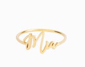 Custom Name Ring - Personalized Name Ring - Gold Name Ring - Minimal Name Jewelry - Custom Word Ring - Gold Personalized Word #PR04 F145C8