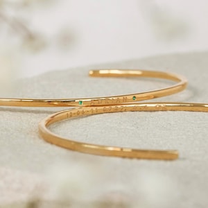 Dainty Cuff Birthstone Bracelet - Custom Engraved Jewelry - Thoughtful Gift for Mom | Grace Personalized