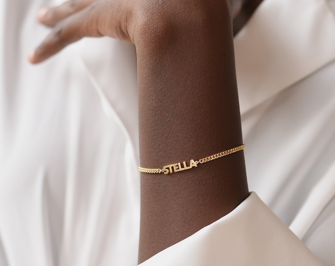 block letter name bracelets