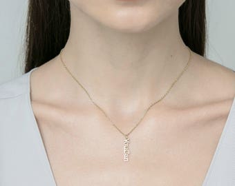 You Can Necklace - Feminists Jewelry - Custom Word Necklace - Personalized Name Necklace - Minimal Custom Name Necklace - PN01F111