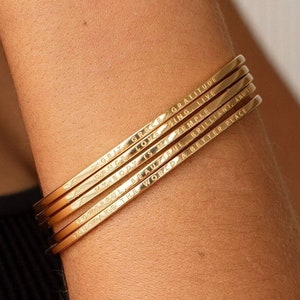Engraved Affirmation Cuff Bracelet by GracePersonalized - Custom Message Jewelry - Personalized Gift for Her  *REBECCA AFFIRMATION BRACELET*