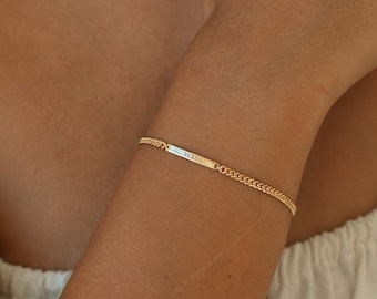Dainty Bar Engraved Bracelet - Custom Name Jewelry - Keepsake Birthday Gift | Grace Personalized