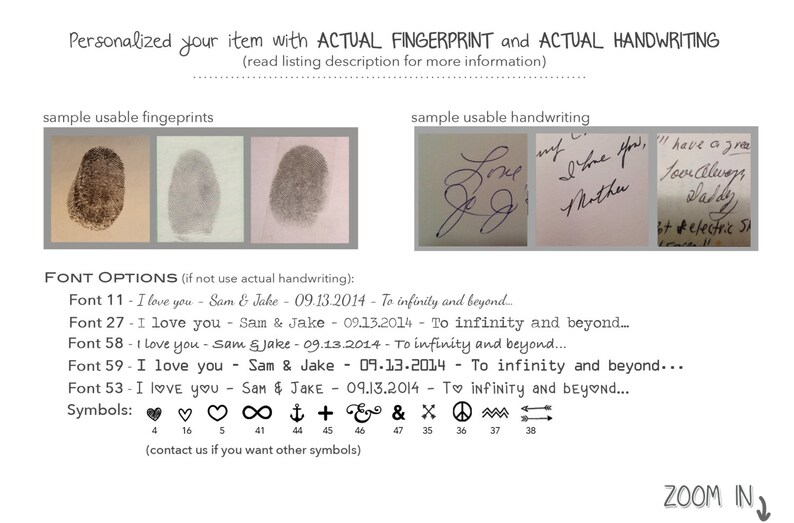 Actual Fingerprint Necklace with Actual Handwriting  Loved image 3