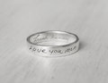 Actual Handwriting Band Ring by GracePersonalized - Engraved Signature Band - Memorial Jewelry - Personalized Gift for Mom *A0015-E02*