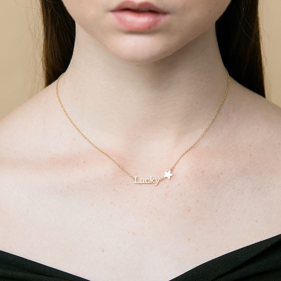 Custom Word Necklace With Tiny Cute 