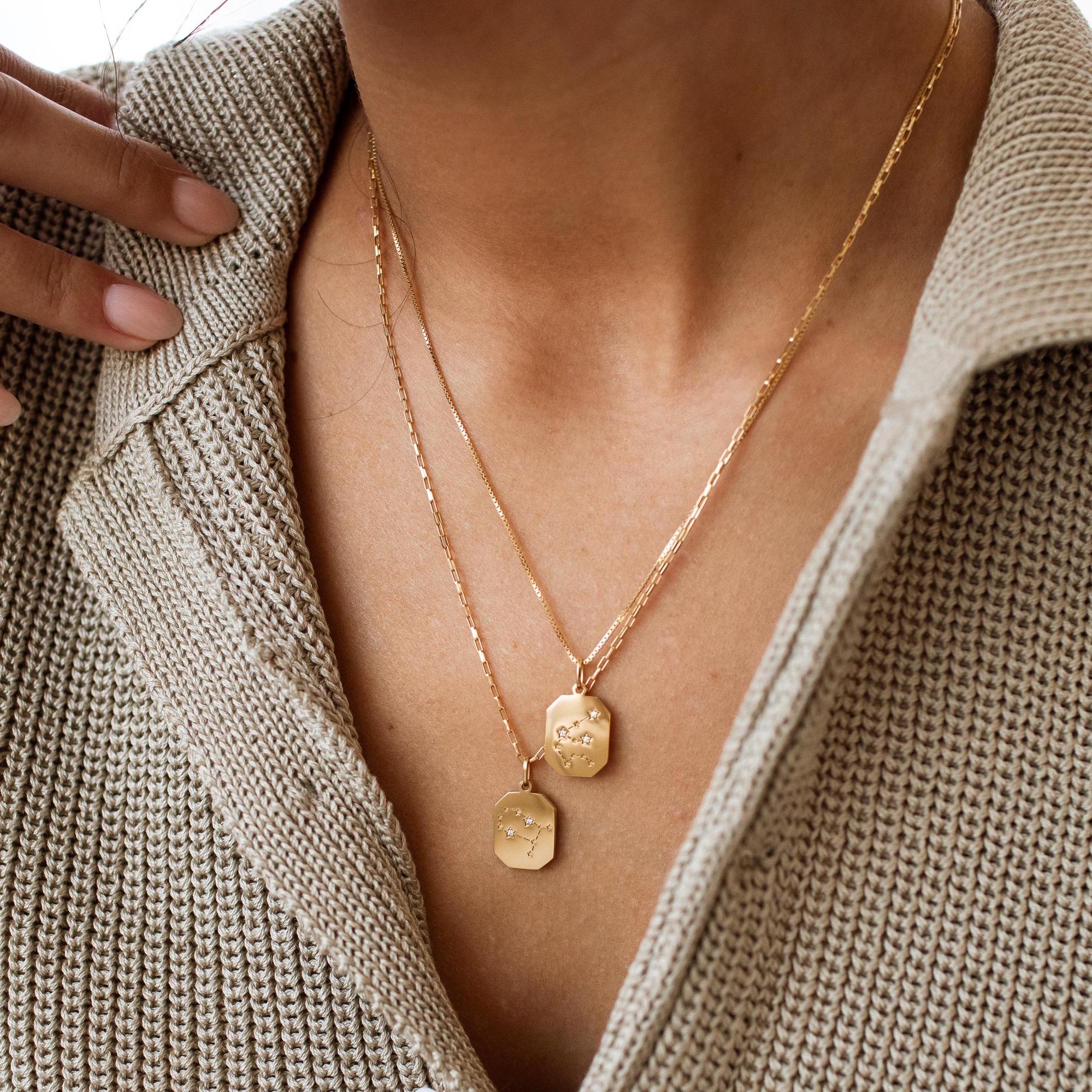 Engraved Constellation Necklace by Gracepersonalized