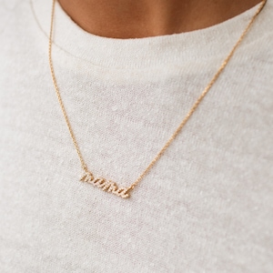 Pavé Mama Name Necklace by GracePersonalized Minimal Mama Necklace Mother's Day Gifts NAHOMIE MAMA NECKLACE image 3