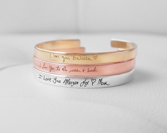 Handwriting on sale cuff bracelet