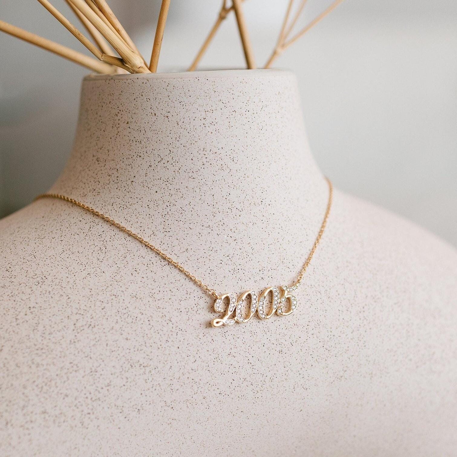 Custom Birthdate Necklace by Gracepersonalized - Year