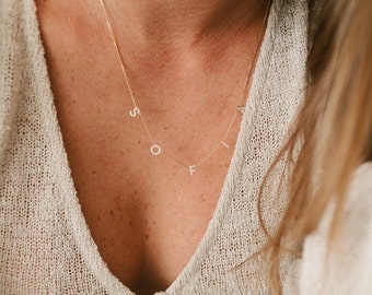 Pavé Name Necklace by Gracepersonalized - Custom Spaced