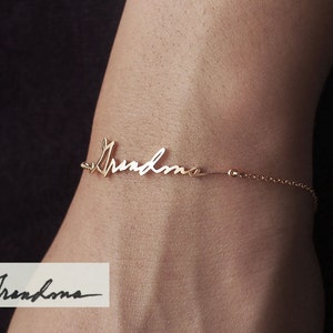Actual Handwriting Bracelet by GracePersonalized - Personalized Signature Bracelet - Mother&#39;s Day Gift - Grandma Gift *D0012-E01*