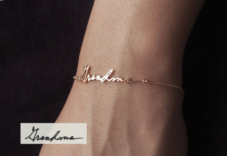 Personalized Gift - Actual Handwriting Bracelet - Personalized Signature Bracelet - Unique Gift - Christmas Gift - Grandma Gift #LA03 