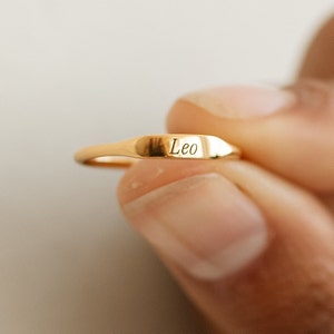Custom Name Ring by GracePersonalized Personalized Stacking Rings Engraved Name Ring Short Bar RASHA RING image 2