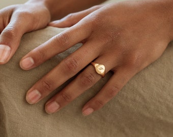 Personalized Oval Signet Ring by Gracepersonalized - Custom