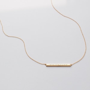 Skinny Coordinates Bar Necklace by GracePersonalized Custom Coordinate Necklace Personalized Latitude Longitude Jewelry EADEN NECKLACE image 4