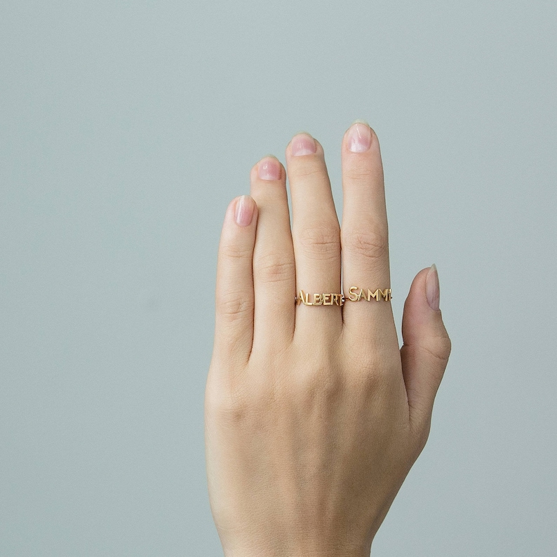 Custom Word Ring Custom Name Ring Gold Personalized Word #PR04F143 Minimal Name Jewelry Personalized Name Ring Gold Name Ring