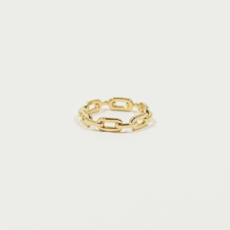 Chain Link Ring by GracePersonalized Modern Minimal Ring Gold Pinky Ring Simple Stacking Rings Mom Gifts Ready-To-Ship MARY RING image 2