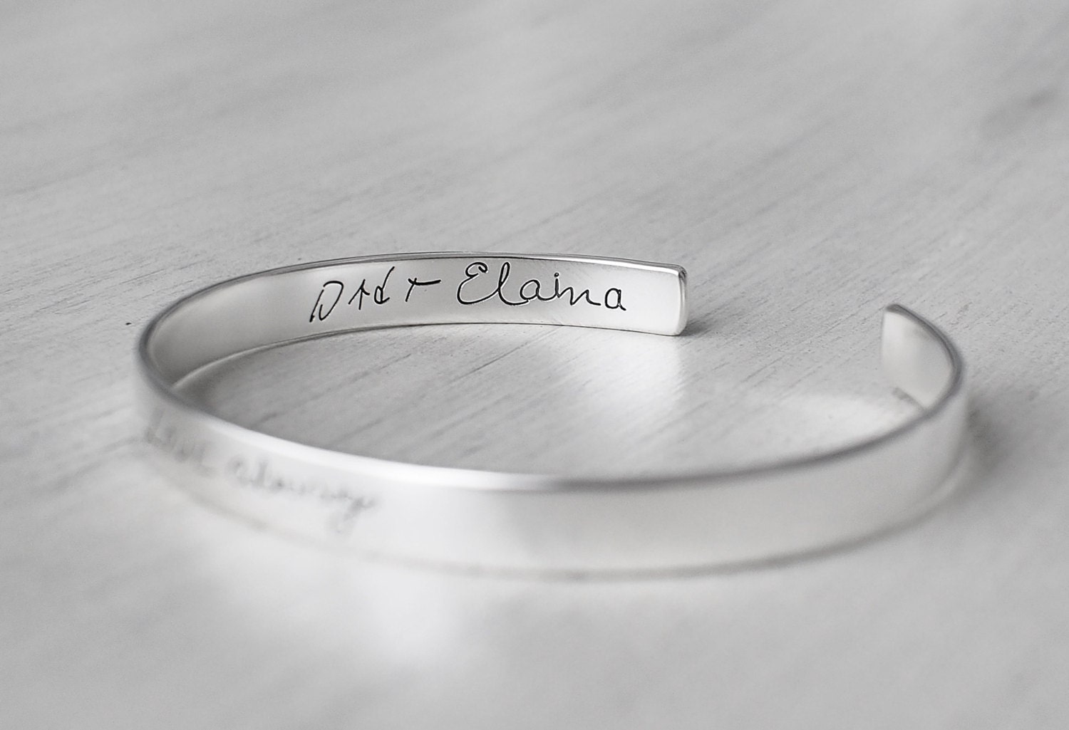 Actual Handwriting Cuff Bracelet Personalized Signature Etsy