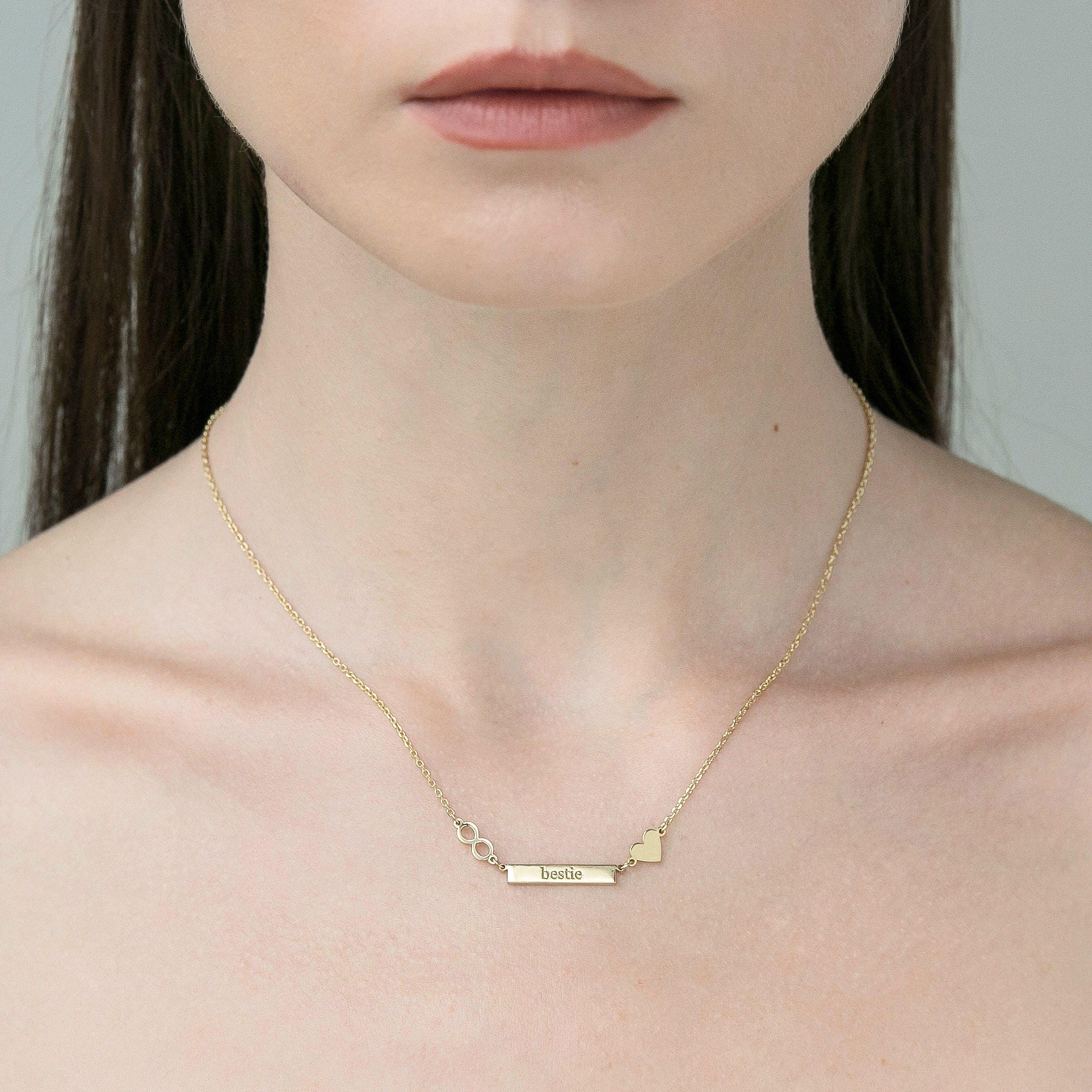 Custom Word Necklace Bestie Necklace Custom Charms Etsy