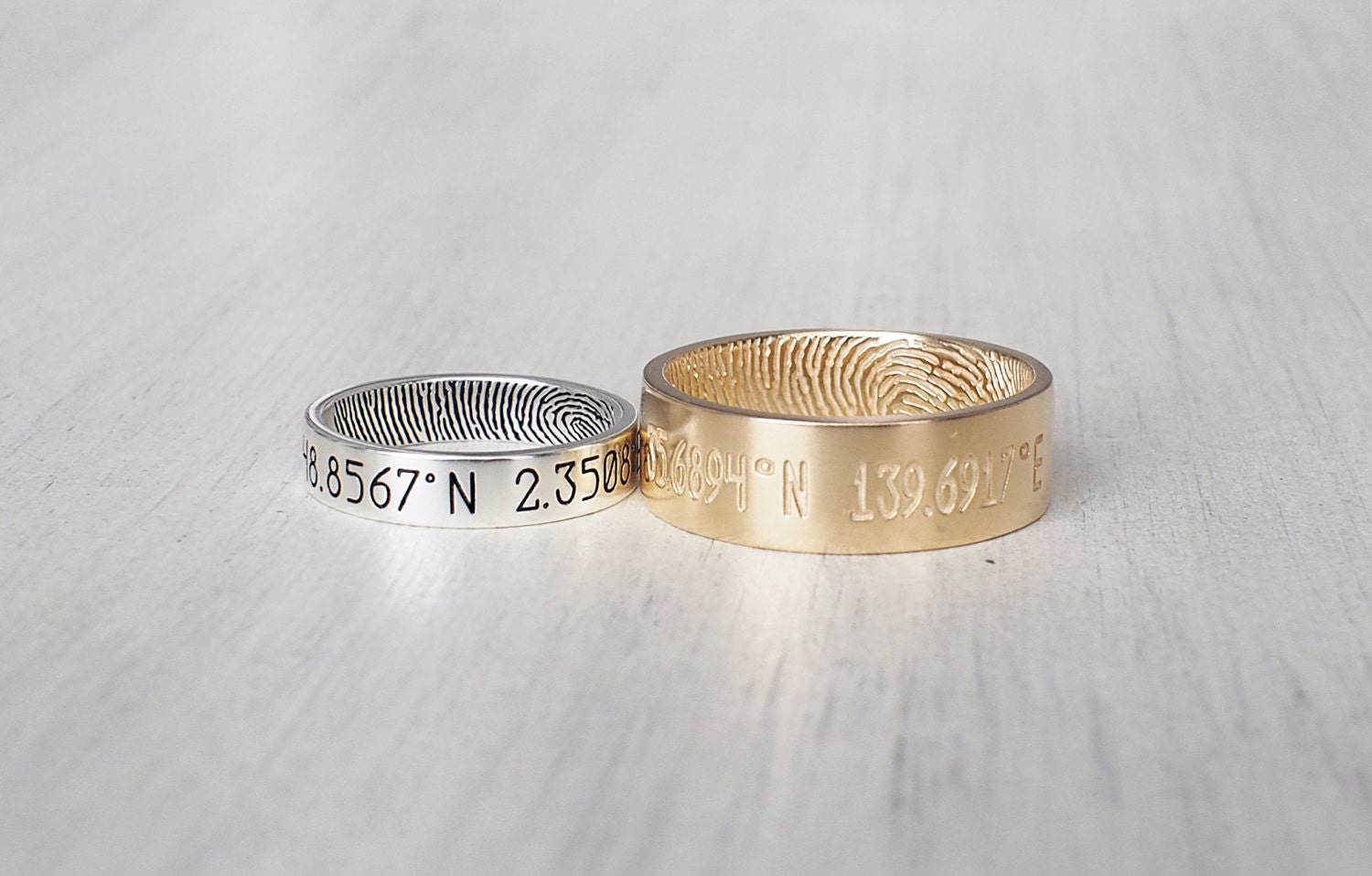 moederdag geschenken #FR02 Werkelijke vingerafdruk ring paar sieraden aangepaste zilveren memorial sieraden gepersonaliseerde vingerafdruk band Sieraden Ringen Banden 