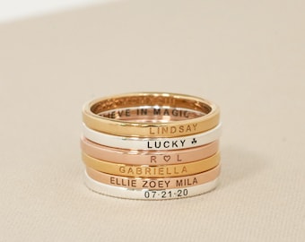 Dainty Stacking Name Ring by Grace Personalized - Custom