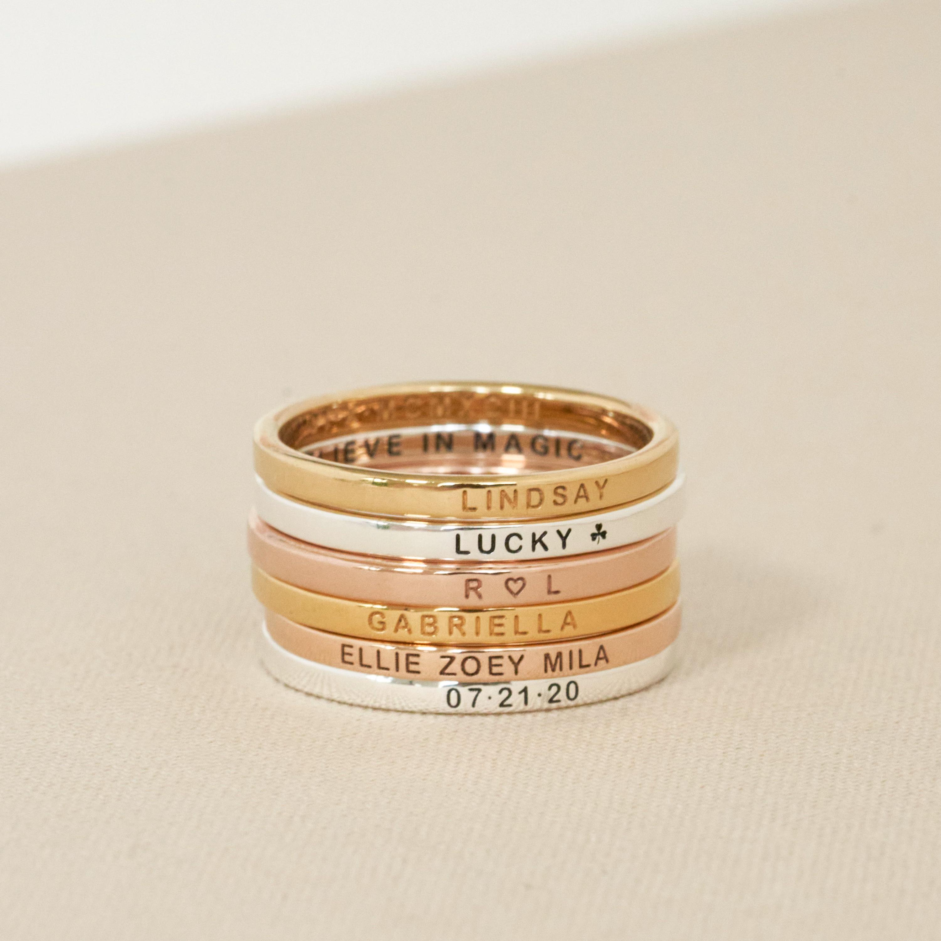 Dainty Stacking Name Ring by Grace Personalized - Custom