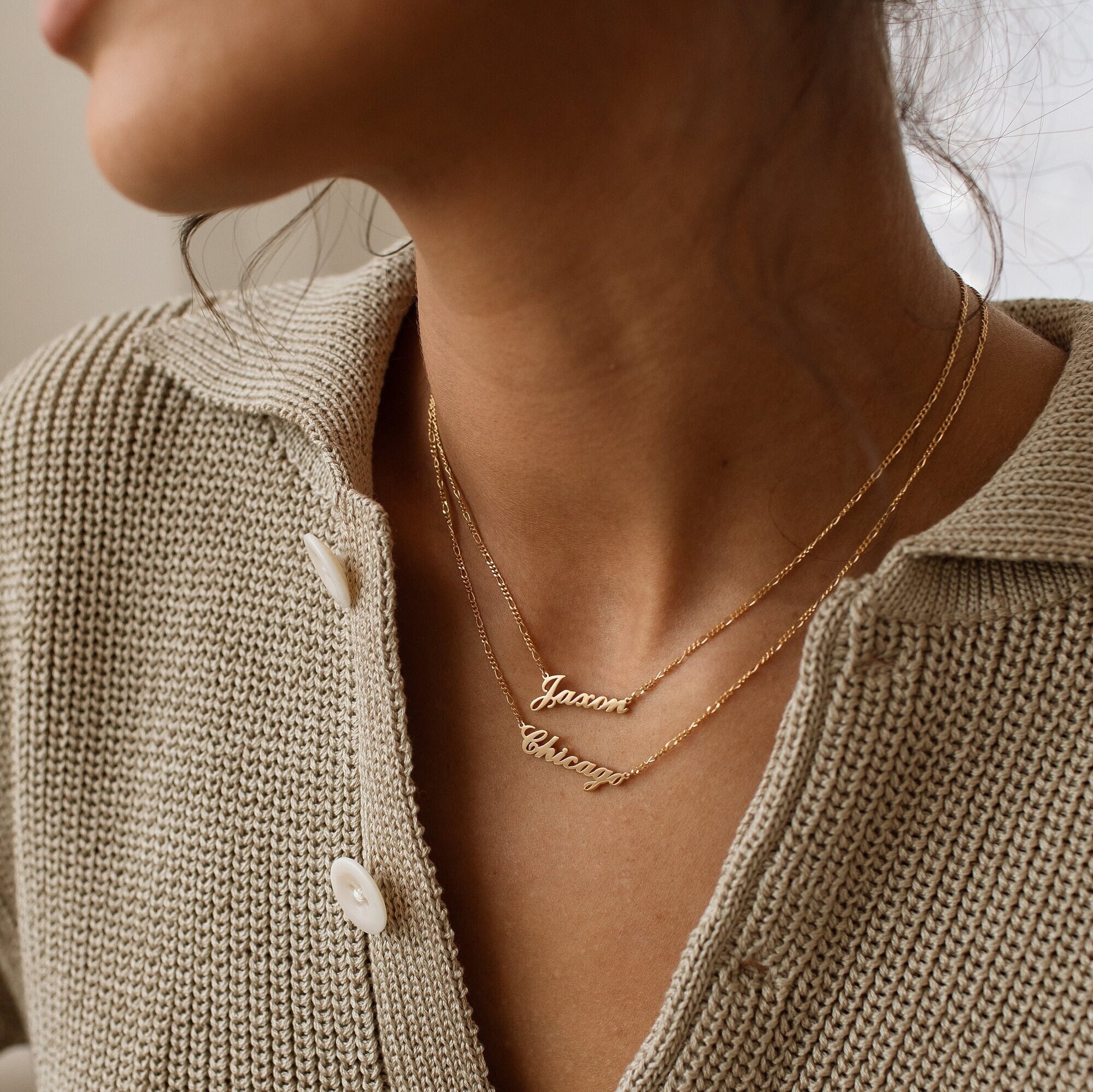 Custom Name Necklace by GracePersonalized - Script Lettering Necklace - Minimal Word Necklace -Gift for Her *B0033-E04*