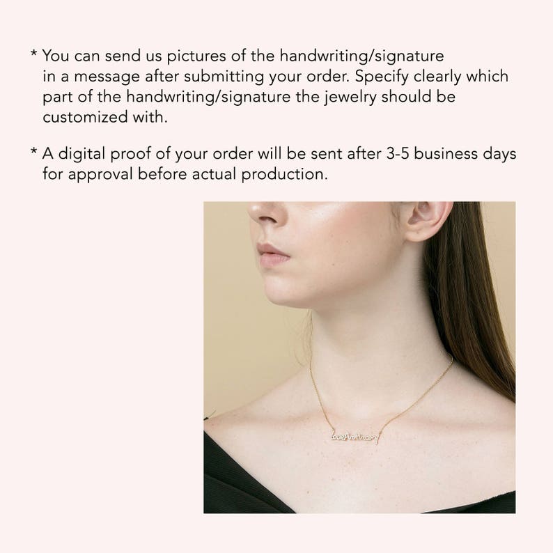 Pave Stone Signature Actual Handwriting Keepsake Memorial Jewelry #PN02D02 Custom Pave Stone Handwriting Necklace