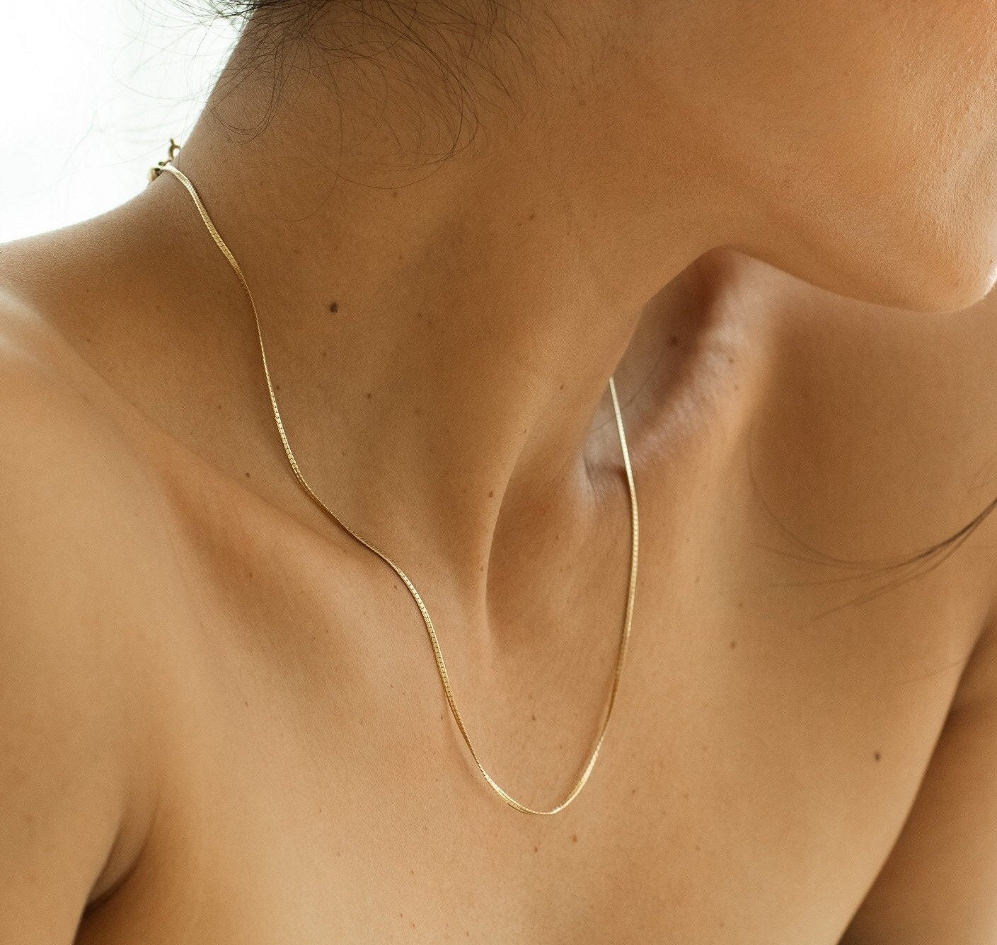 Mini Snake Chain Necklace by GracePersonalized- Gold Layering Necklace - Snake Chain - Minimalist Gold Necklaces *F0003-E01*