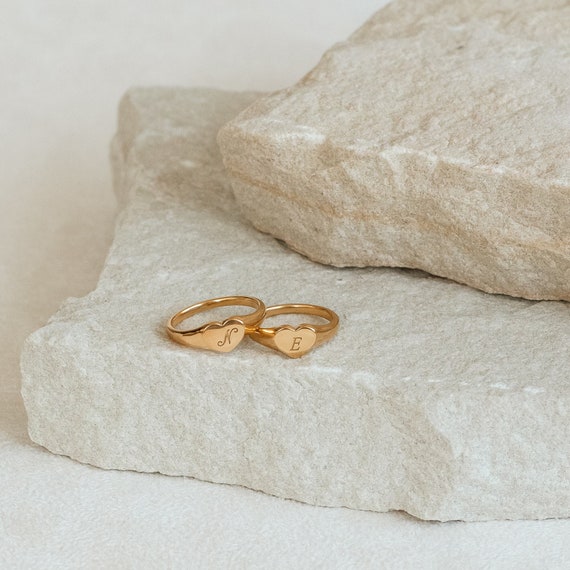 Heart with Engraved Initials Ring Heart with Engraved Initials Ring