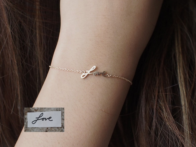 Actual Handwriting Bracelet by GracePersonalized Personalized Signature Bracelet Mother's Day Gift Grandma Gift GIA BRACELET image 2