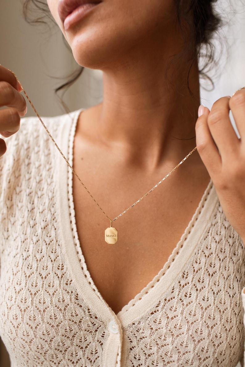 Aangepaste tag gegraveerde ketting - gouden initiële sieraden - zinvol cadeau voor haar | Grace Gepersonaliseerd afbeelding 10