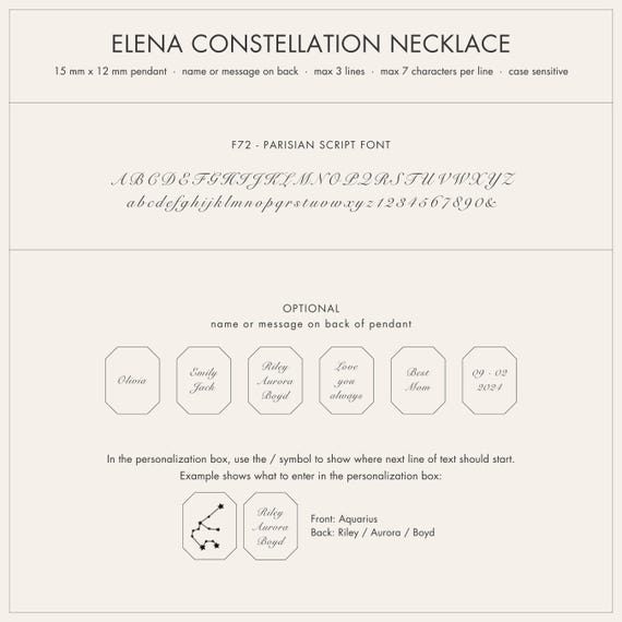 【Grace Personalized】ELENA CONSTELLATIONネックレス Engraved Constellation Necklace by Gracepersonalized
