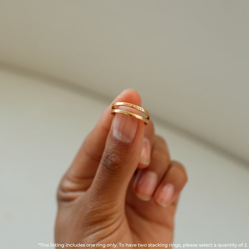 bague fine gravée - Bijoux prénom personnalisés - Cadeau significatif pour maman | Grâce personnalisée