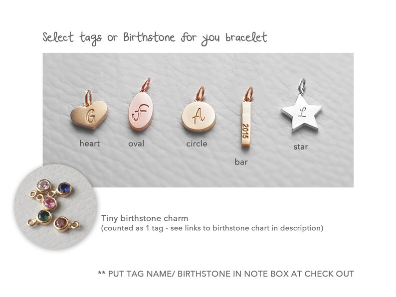Actual Handwriting Charm Bracelet Handwriting Charm with Initial Tags and Birthstones #LA15 Personalized Memorial Signature Bracelet