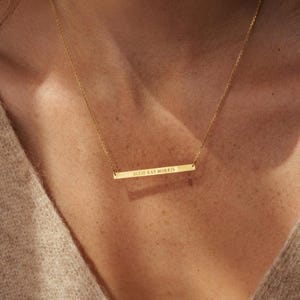 Custom Engraved Name Bar Necklace by GracePersonalized - Personalized Name Necklace - Gift for Mom *B0018-E03*